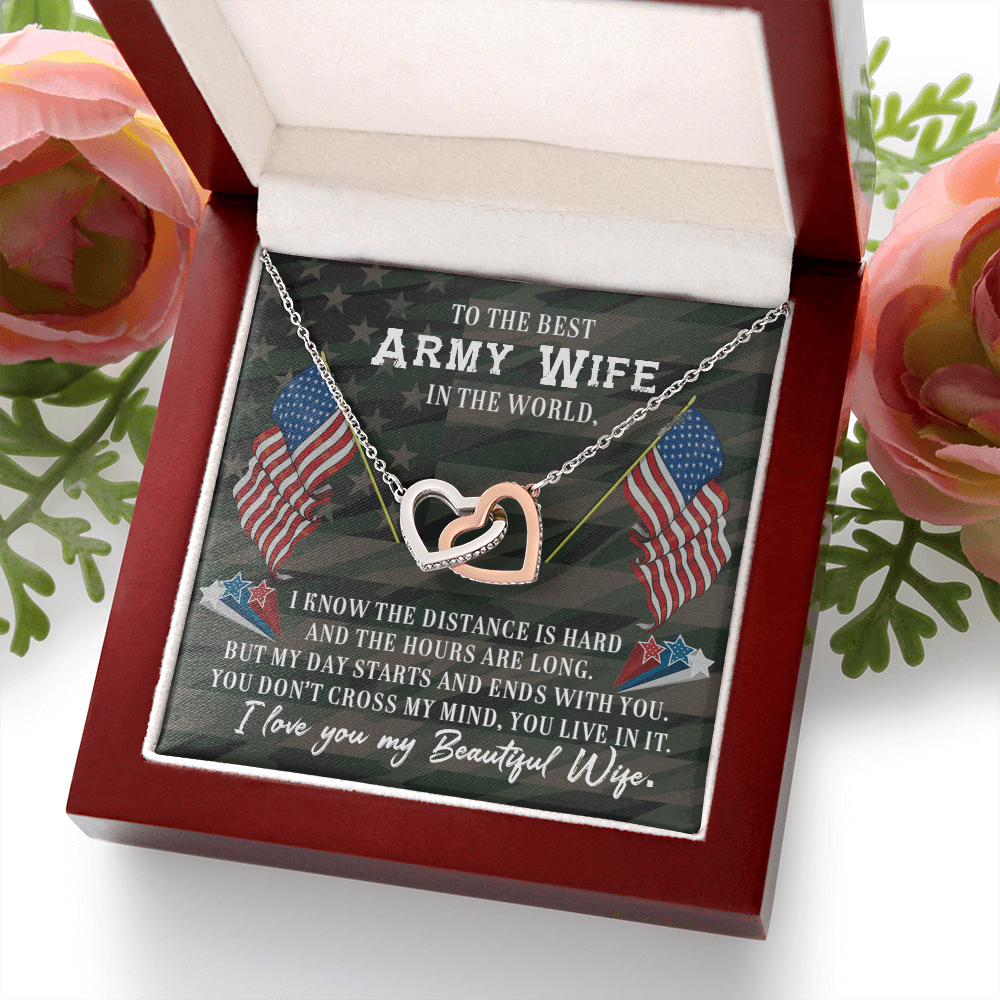 To My Wife Beautiful Army Wife Inseparable Necklace-Express Your Love Gifts