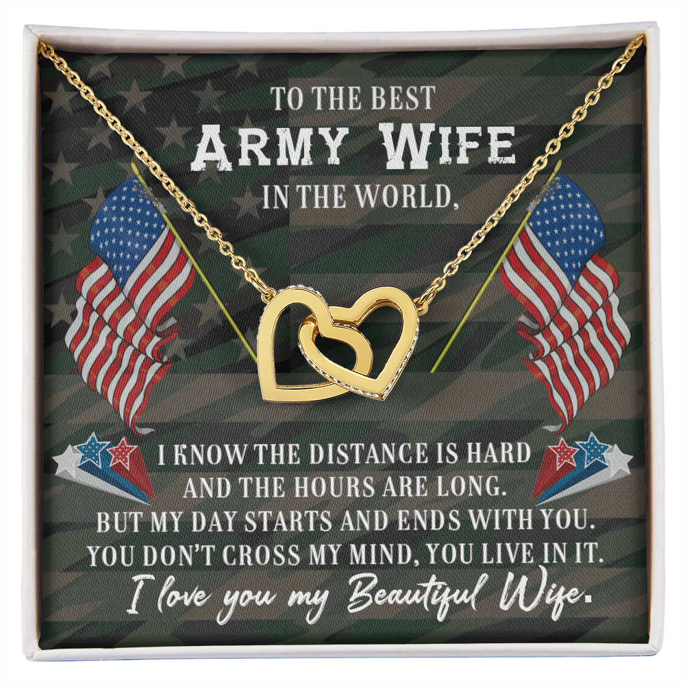 To My Wife Beautiful Army Wife Inseparable Necklace-Express Your Love Gifts