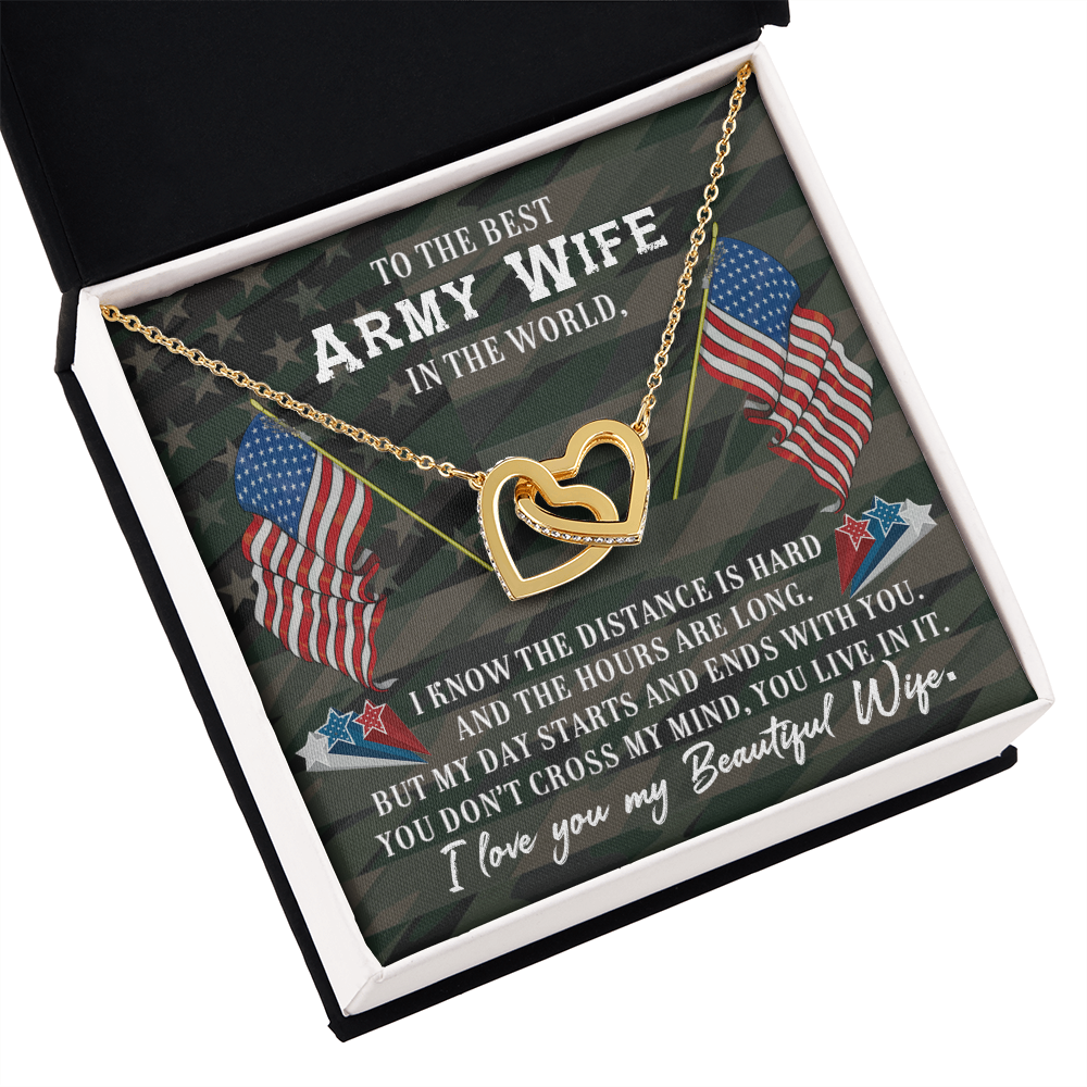 To My Wife Beautiful Army Wife Inseparable Necklace-Express Your Love Gifts