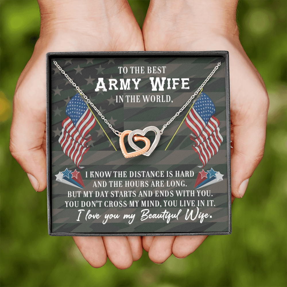 To My Wife Beautiful Army Wife Inseparable Necklace-Express Your Love Gifts