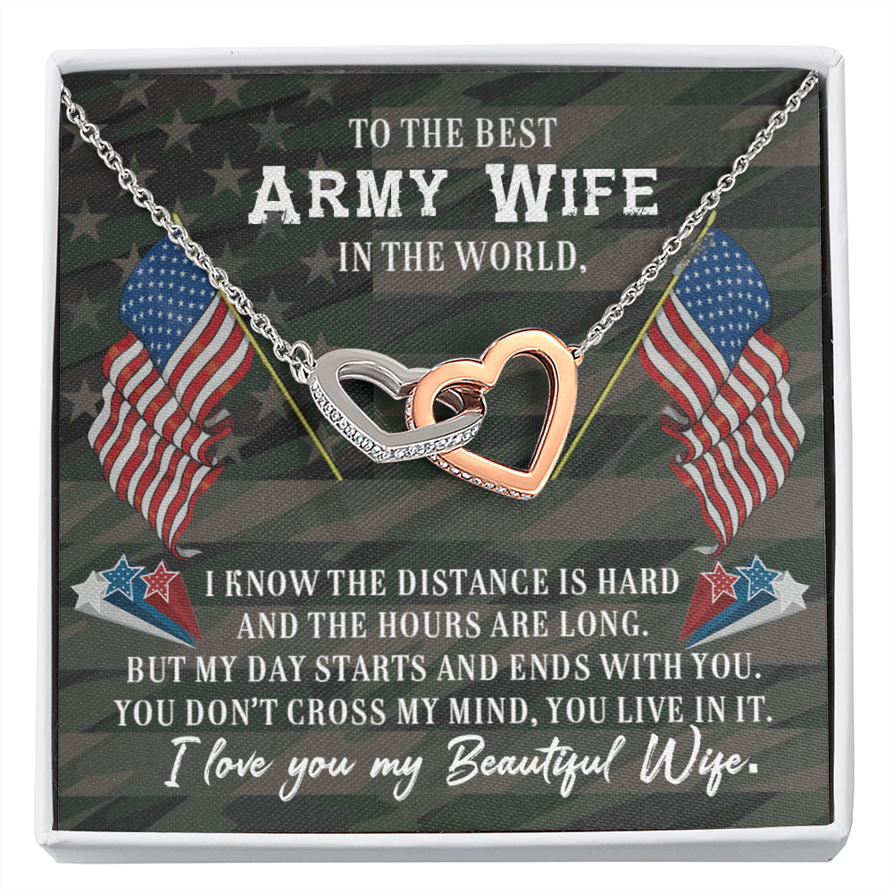 To My Wife Beautiful Army Wife Inseparable Necklace-Express Your Love Gifts