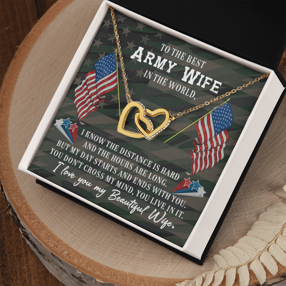 To My Wife Beautiful Army Wife Inseparable Necklace-Express Your Love Gifts