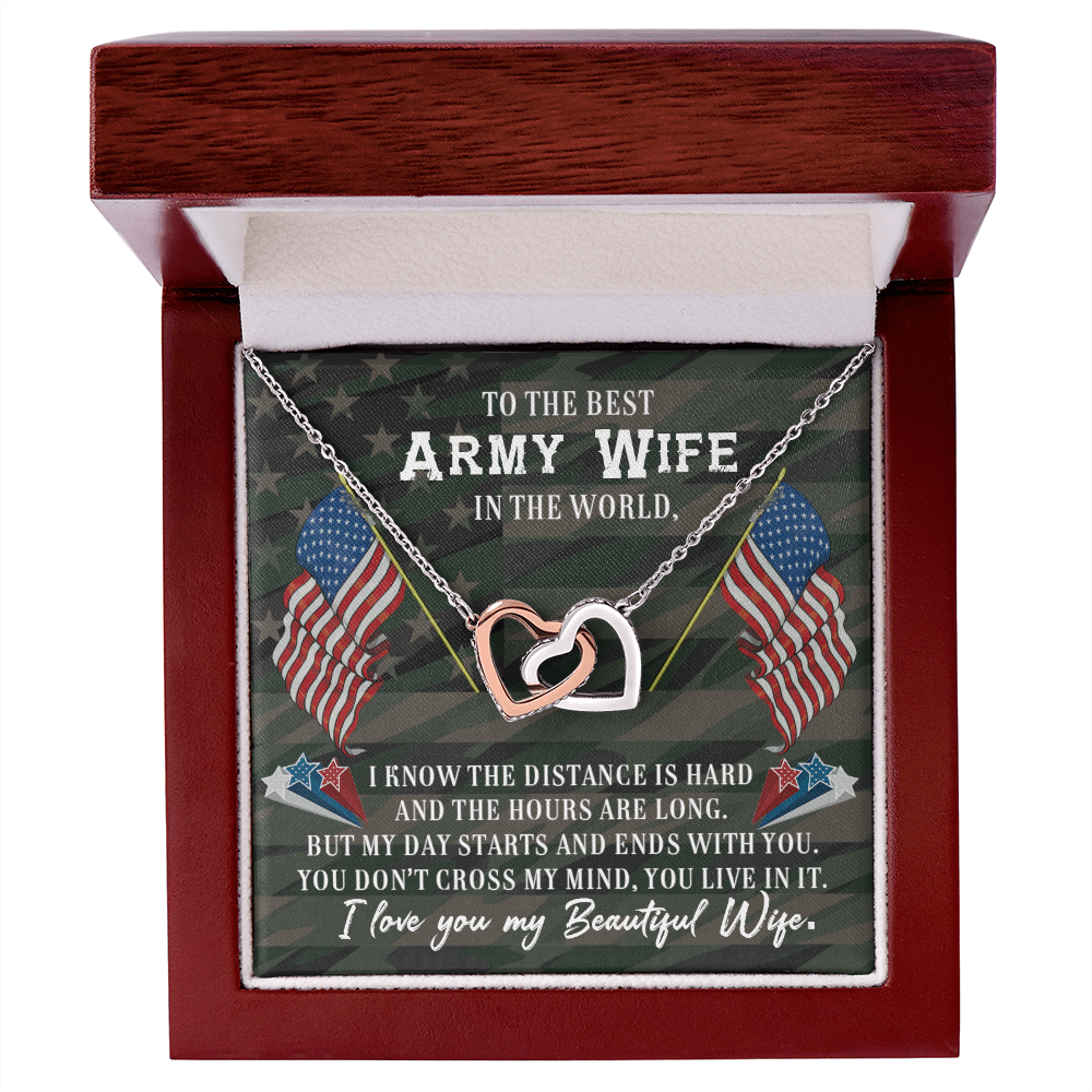 To My Wife Beautiful Army Wife Inseparable Necklace-Express Your Love Gifts