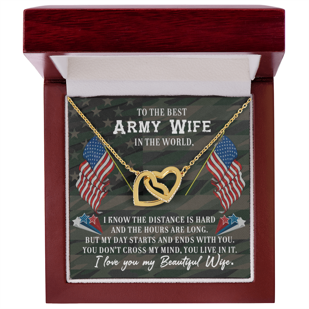 To My Wife Beautiful Army Wife Inseparable Necklace-Express Your Love Gifts