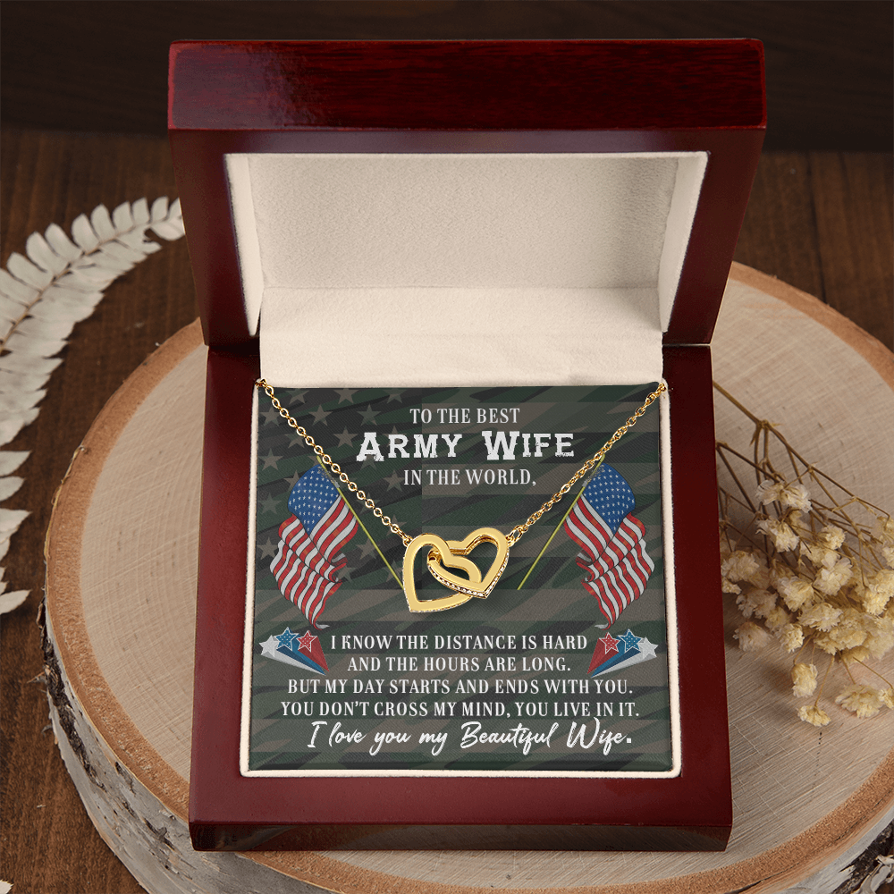 To My Wife Beautiful Army Wife Inseparable Necklace-Express Your Love Gifts