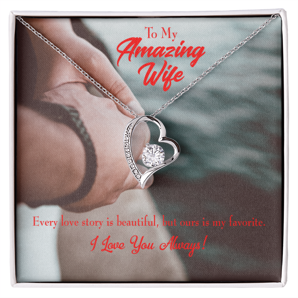 To My Wife Beautiful Love Story Forever Necklace w Message Card-Express Your Love Gifts