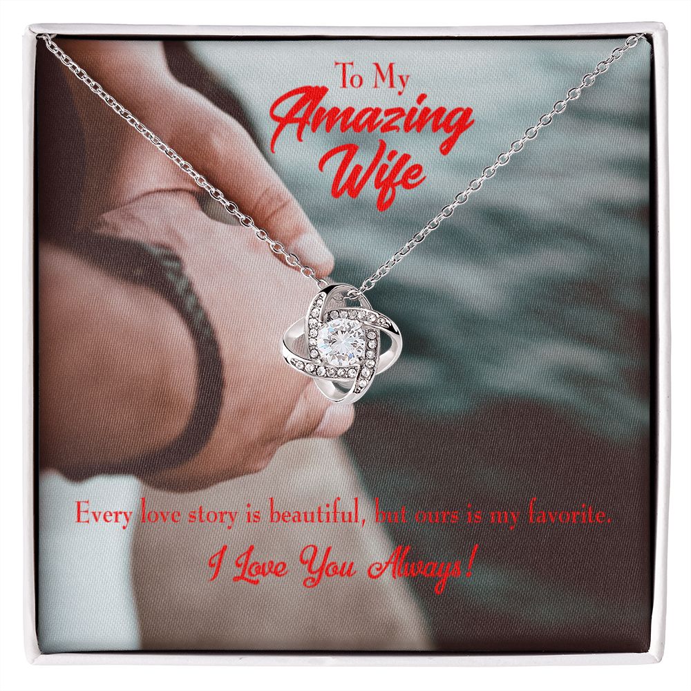 To My Wife Beautiful Love Story Infinity Knot Necklace Message Card-Express Your Love Gifts