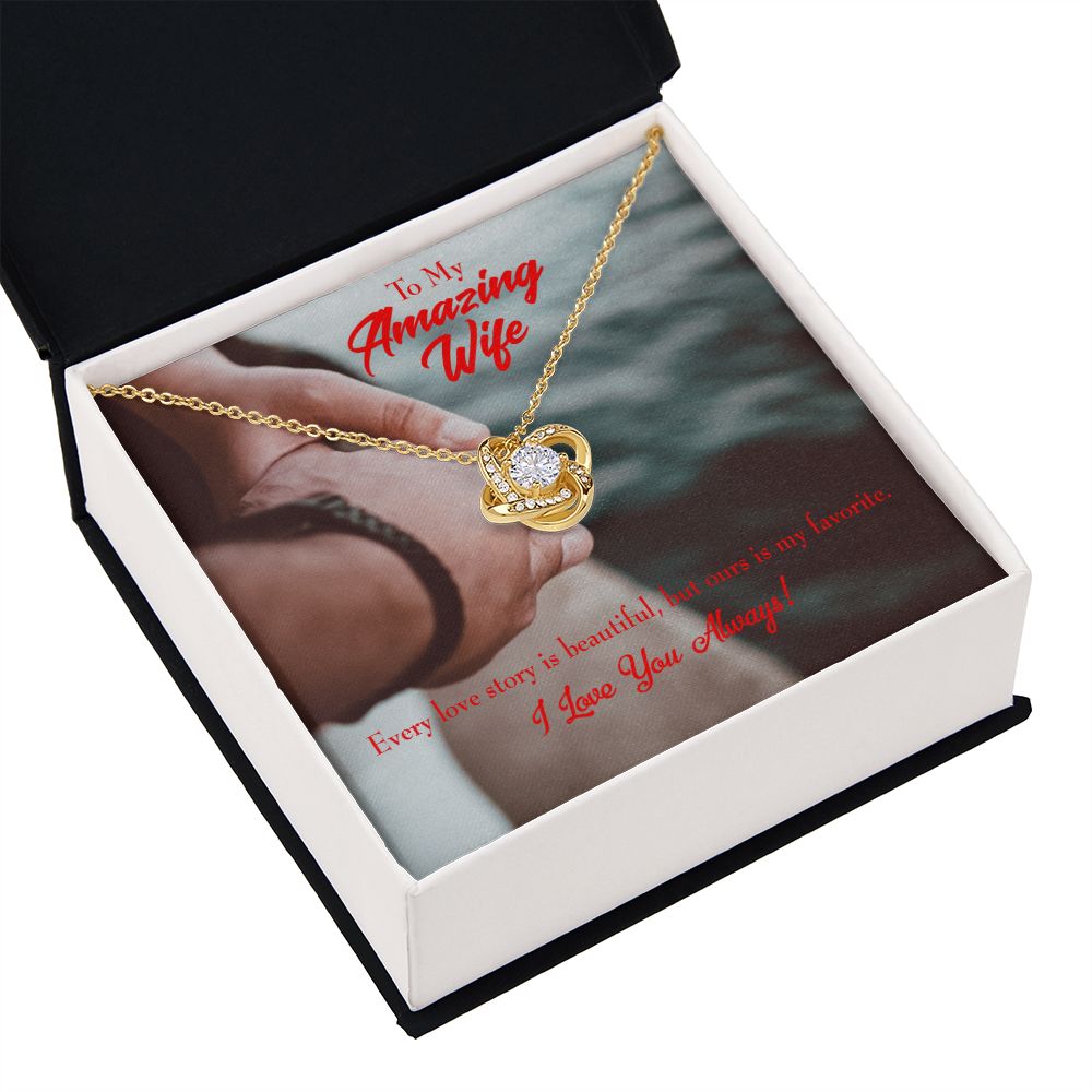 To My Wife Beautiful Love Story Infinity Knot Necklace Message Card-Express Your Love Gifts