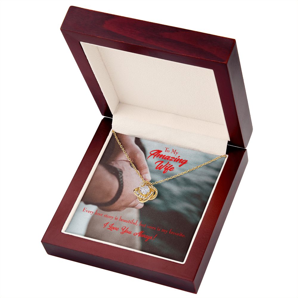 To My Wife Beautiful Love Story Infinity Knot Necklace Message Card-Express Your Love Gifts