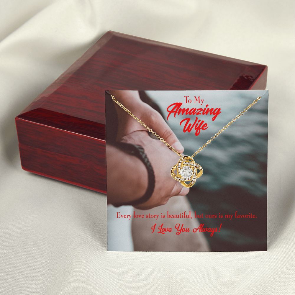 To My Wife Beautiful Love Story Infinity Knot Necklace Message Card-Express Your Love Gifts