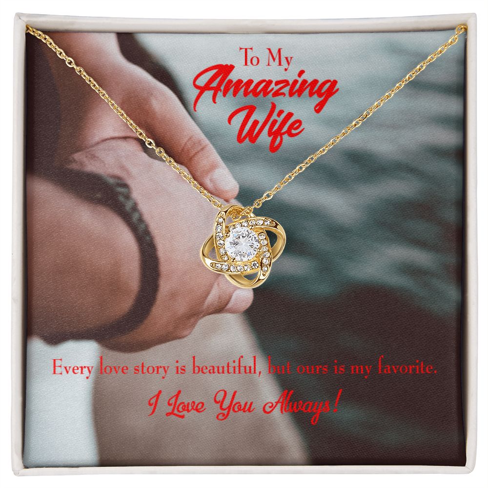 To My Wife Beautiful Love Story Infinity Knot Necklace Message Card-Express Your Love Gifts