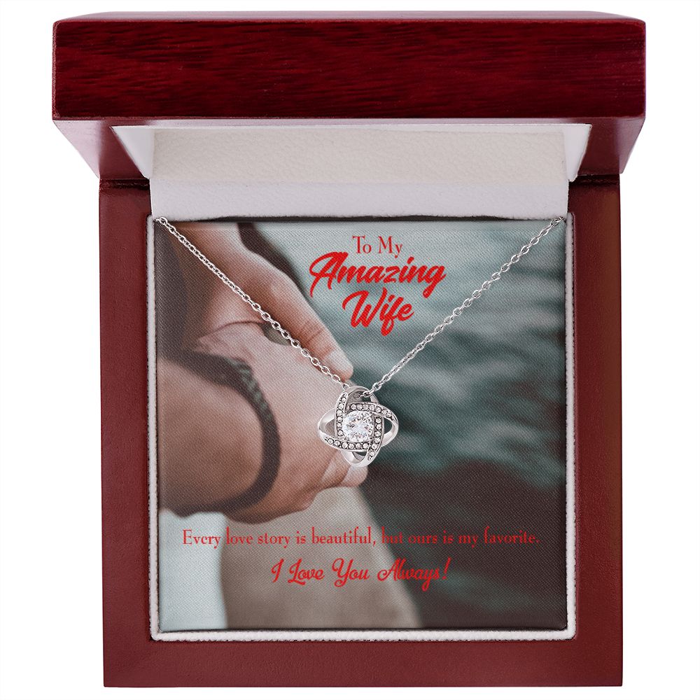 To My Wife Beautiful Love Story Infinity Knot Necklace Message Card-Express Your Love Gifts