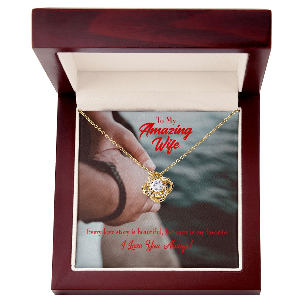 To My Wife Beautiful Love Story Infinity Knot Necklace Message Card-Express Your Love Gifts