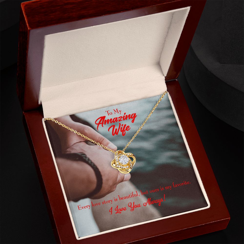 To My Wife Beautiful Love Story Infinity Knot Necklace Message Card-Express Your Love Gifts