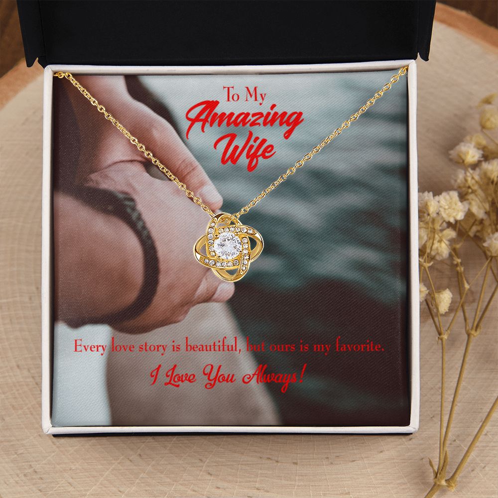 To My Wife Beautiful Love Story Infinity Knot Necklace Message Card-Express Your Love Gifts