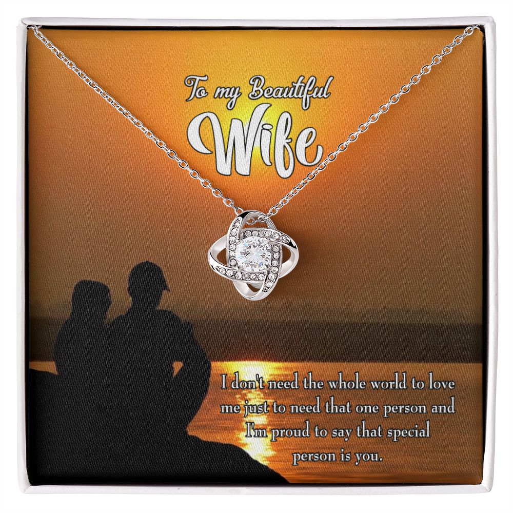 To My Wife Beautiful Wife Infinity Knot Necklace Message Card-Express Your Love Gifts