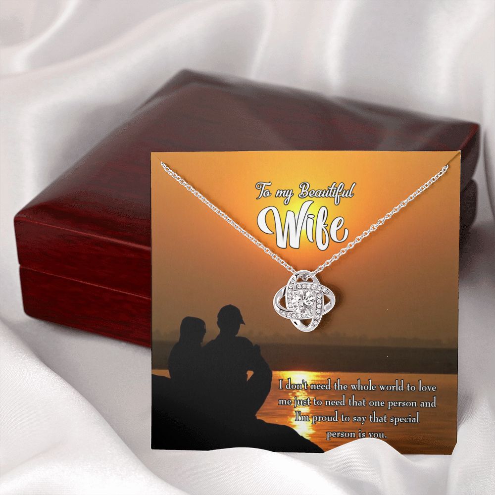 To My Wife Beautiful Wife Infinity Knot Necklace Message Card-Express Your Love Gifts