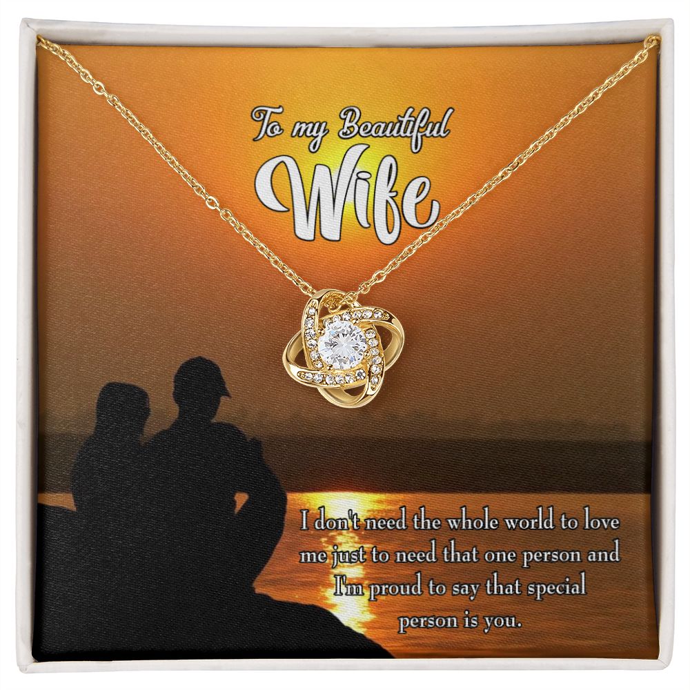 To My Wife Beautiful Wife Infinity Knot Necklace Message Card-Express Your Love Gifts