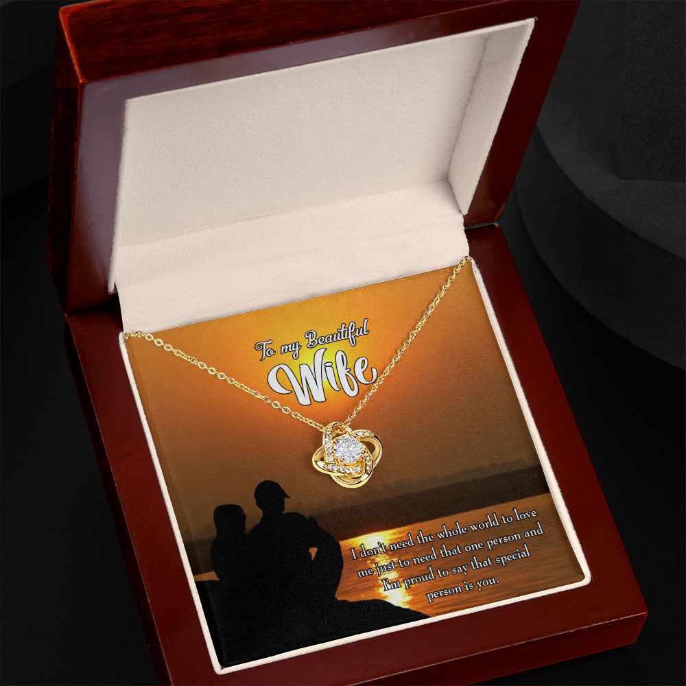 To My Wife Beautiful Wife Infinity Knot Necklace Message Card-Express Your Love Gifts