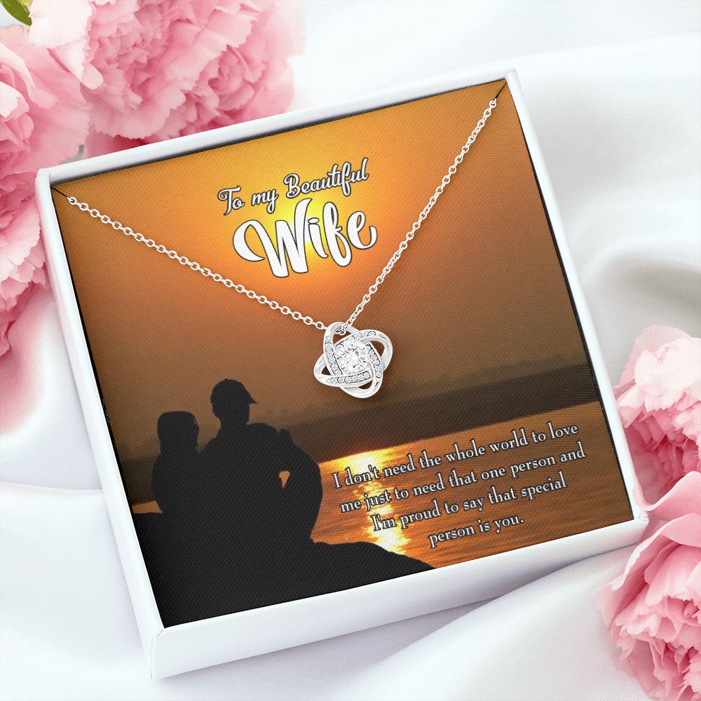 To My Wife Beautiful Wife Infinity Knot Necklace Message Card-Express Your Love Gifts