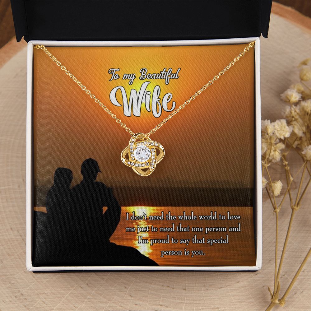 To My Wife Beautiful Wife Infinity Knot Necklace Message Card-Express Your Love Gifts