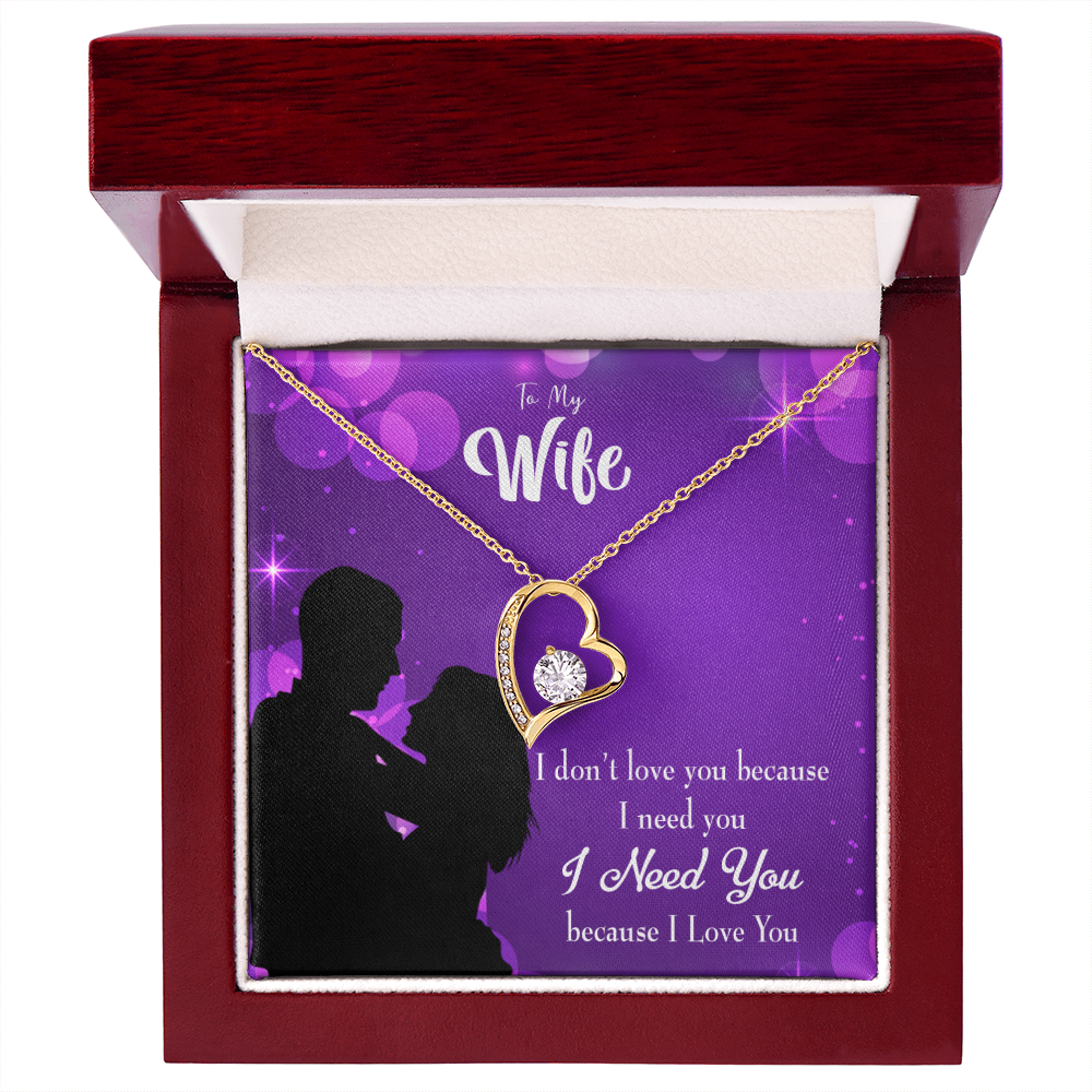 To My Wife Because I Love You Forever Necklace w Message Card-Express Your Love Gifts