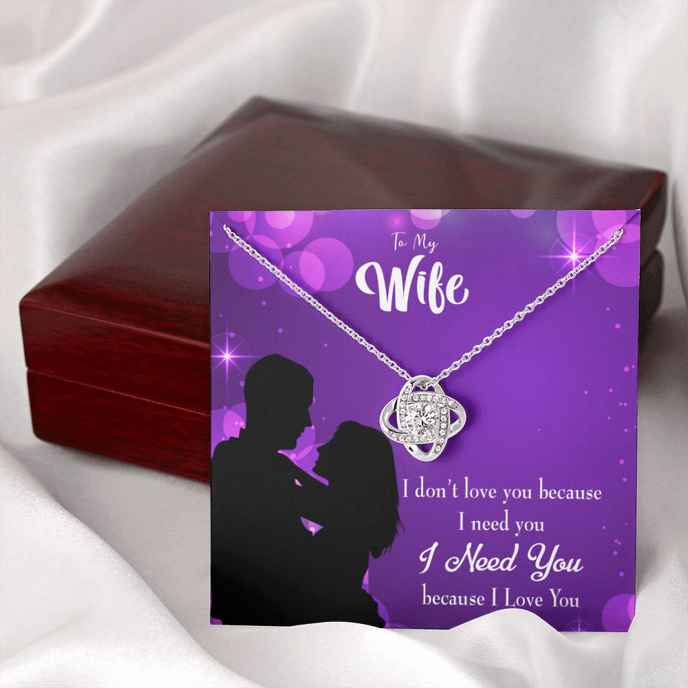 To My Wife Because I Love You Infinity Knot Necklace Message Card-Express Your Love Gifts