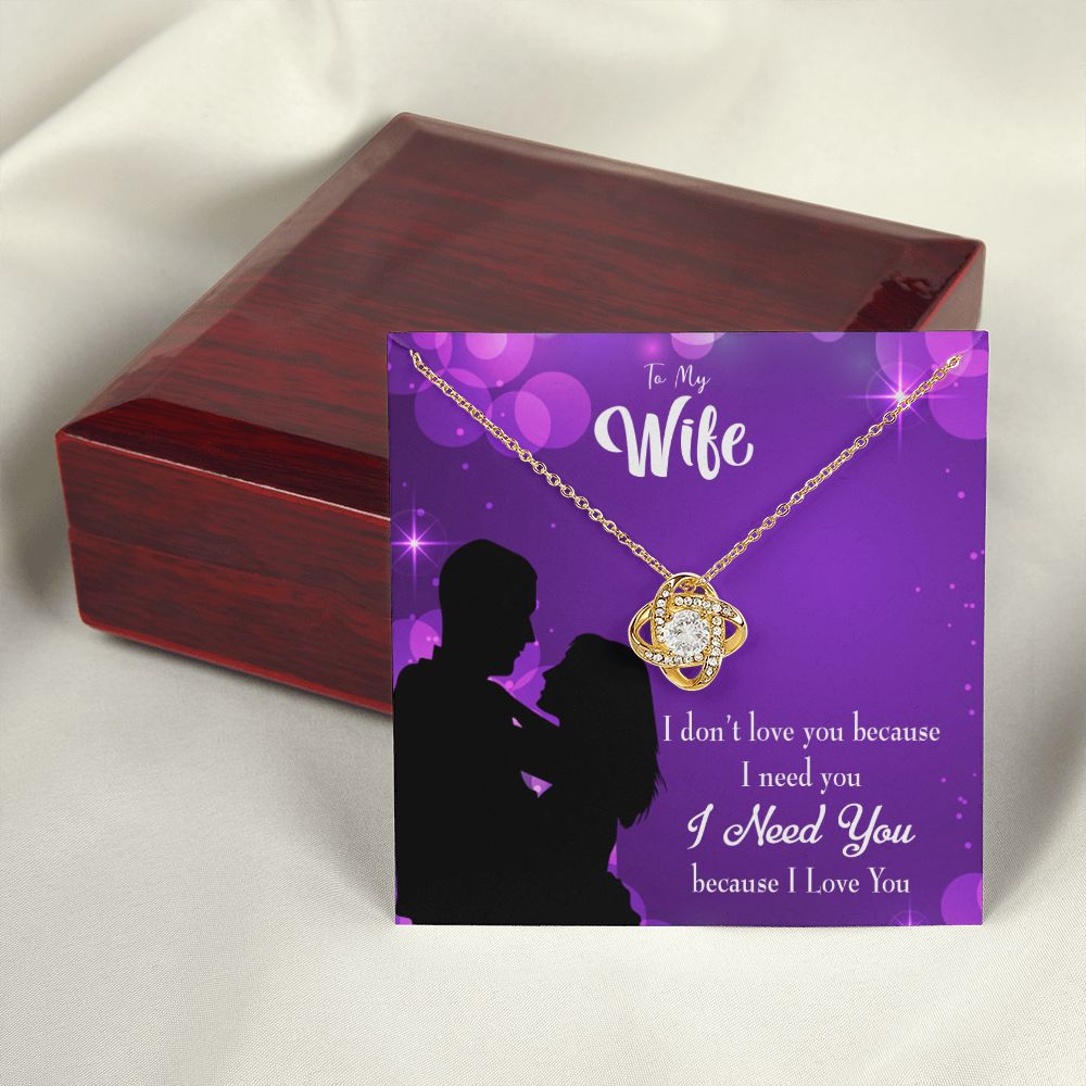 To My Wife Because I Love You Infinity Knot Necklace Message Card-Express Your Love Gifts