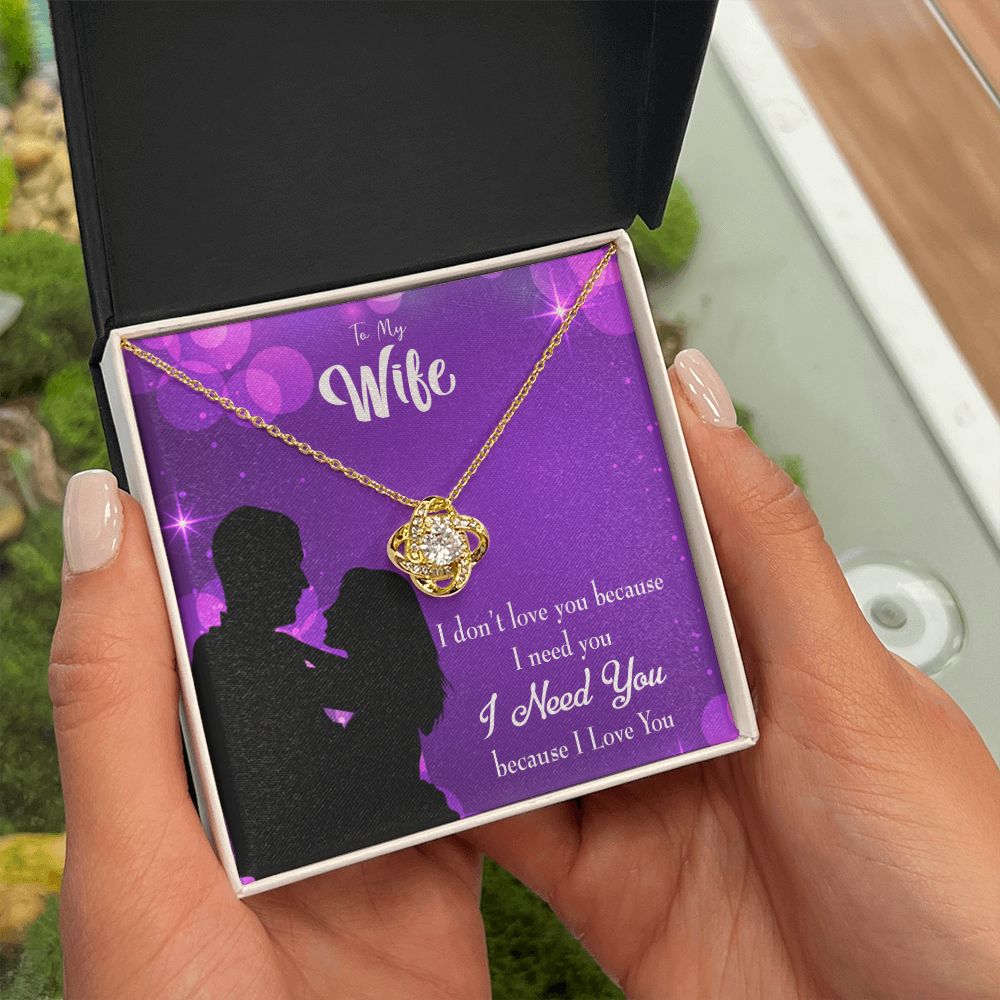 To My Wife Because I Love You Infinity Knot Necklace Message Card-Express Your Love Gifts