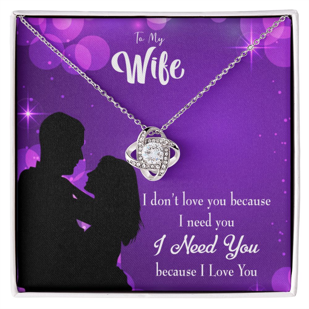 To My Wife Because I Love You Infinity Knot Necklace Message Card-Express Your Love Gifts