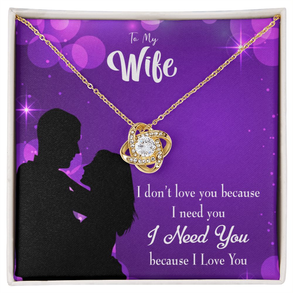 To My Wife Because I Love You Infinity Knot Necklace Message Card-Express Your Love Gifts