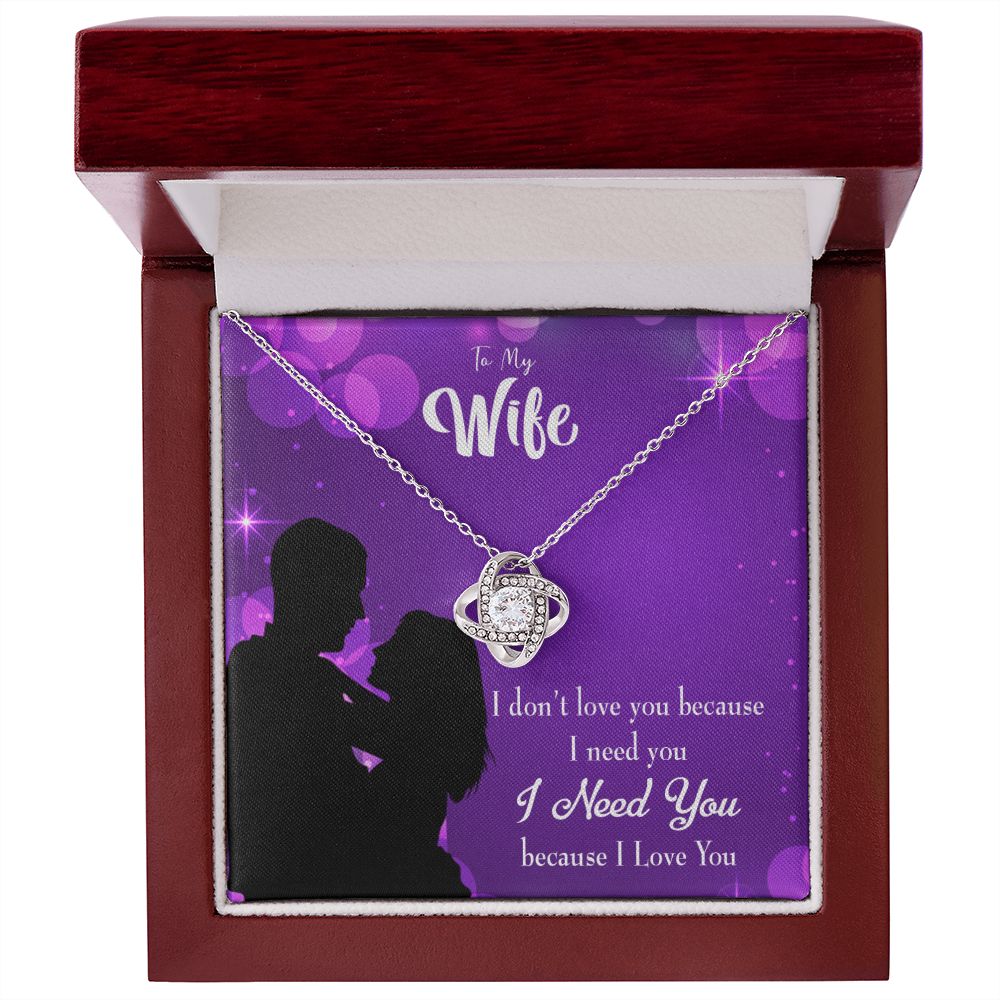 To My Wife Because I Love You Infinity Knot Necklace Message Card-Express Your Love Gifts