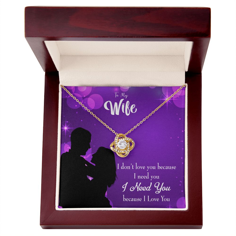 To My Wife Because I Love You Infinity Knot Necklace Message Card-Express Your Love Gifts