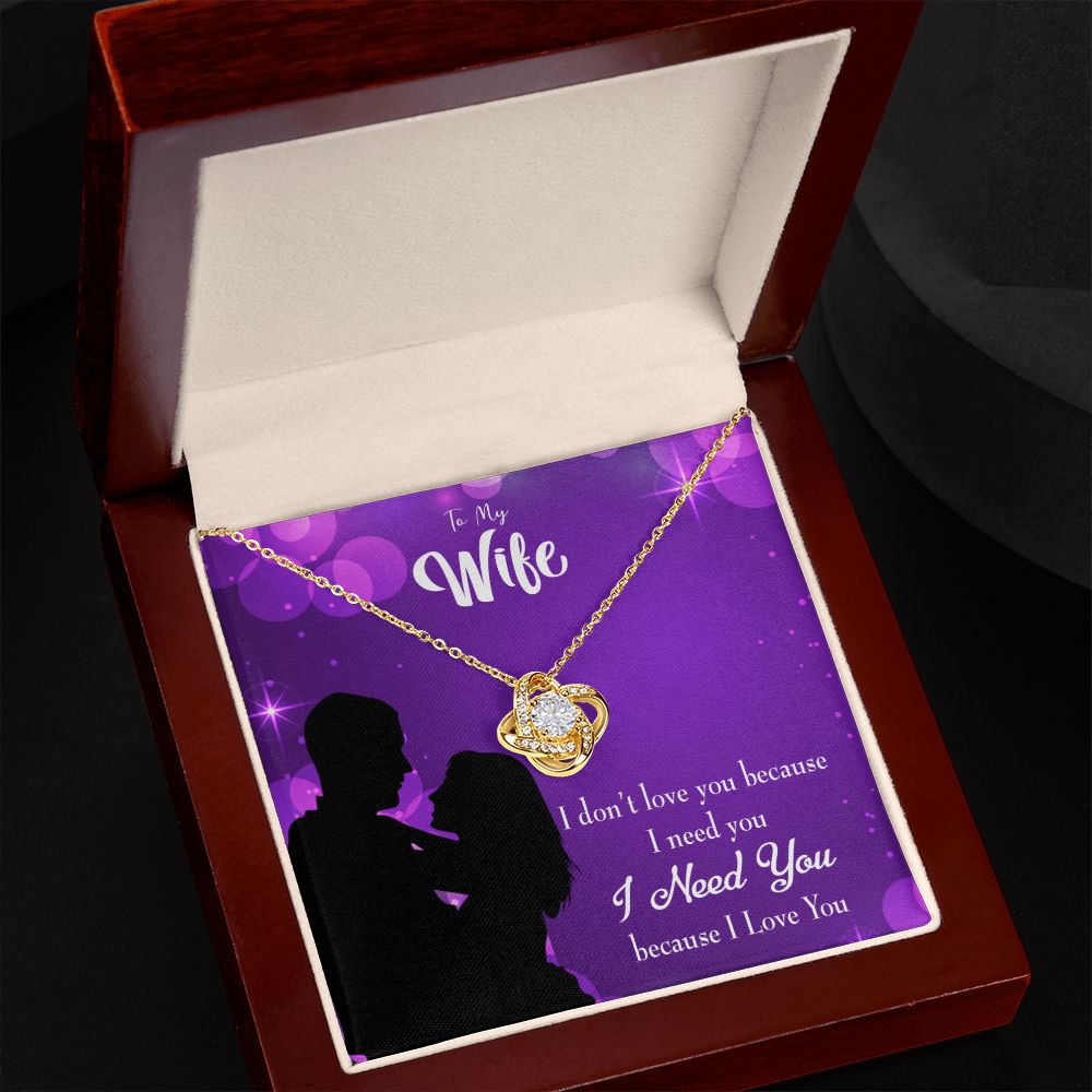 To My Wife Because I Love You Infinity Knot Necklace Message Card-Express Your Love Gifts