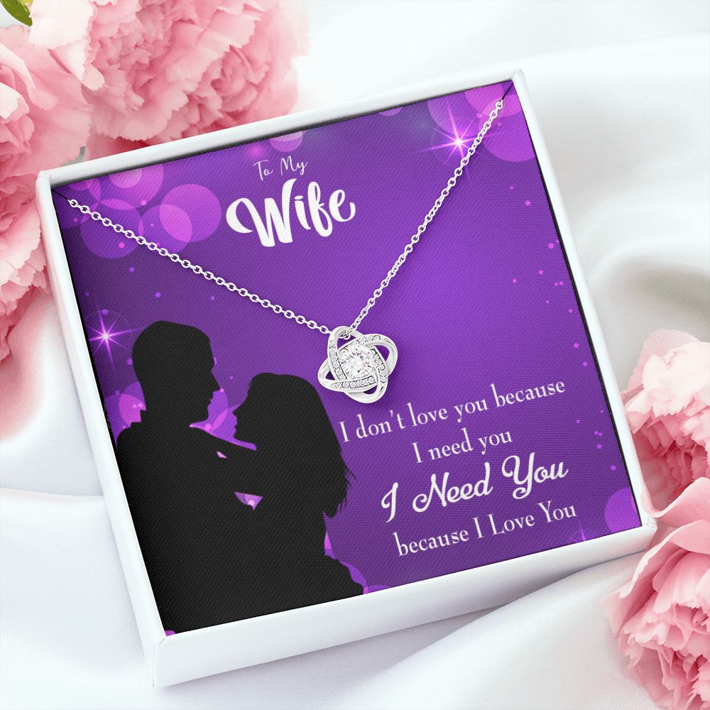 To My Wife Because I Love You Infinity Knot Necklace Message Card-Express Your Love Gifts