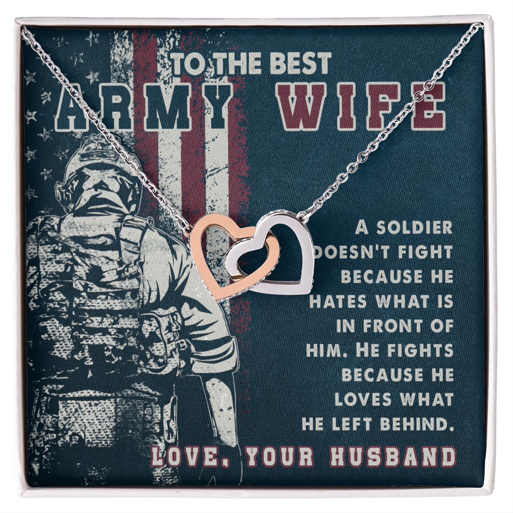 To My Wife Best Army Wife Inseparable Necklace-Express Your Love Gifts