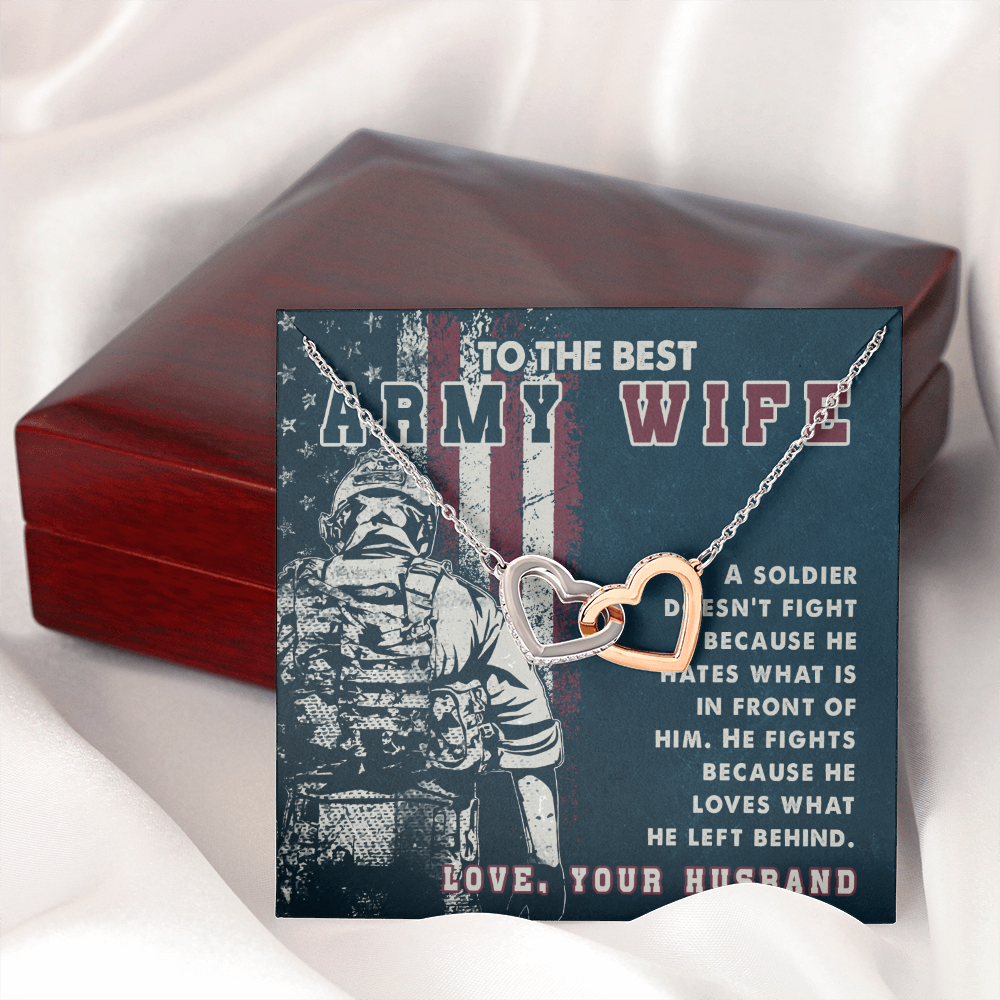 To My Wife Best Army Wife Inseparable Necklace-Express Your Love Gifts