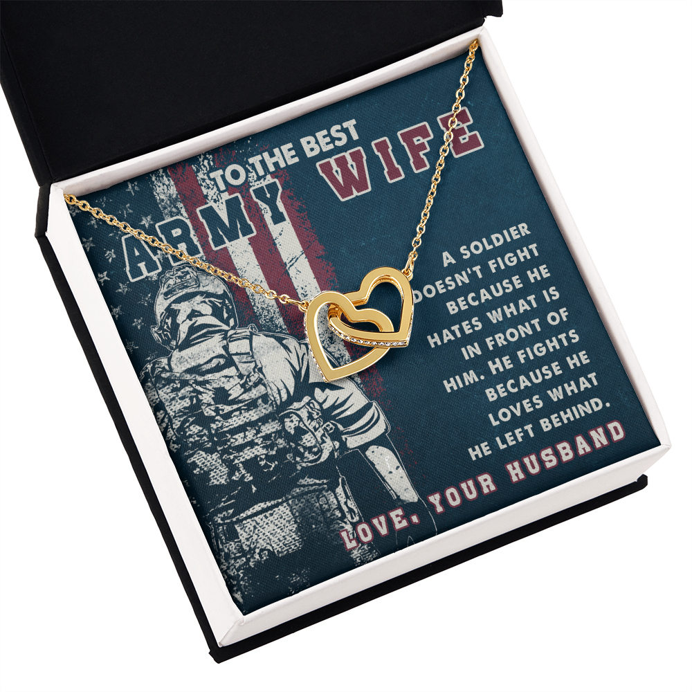 To My Wife Best Army Wife Inseparable Necklace-Express Your Love Gifts