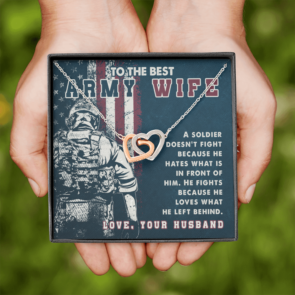 To My Wife Best Army Wife Inseparable Necklace-Express Your Love Gifts