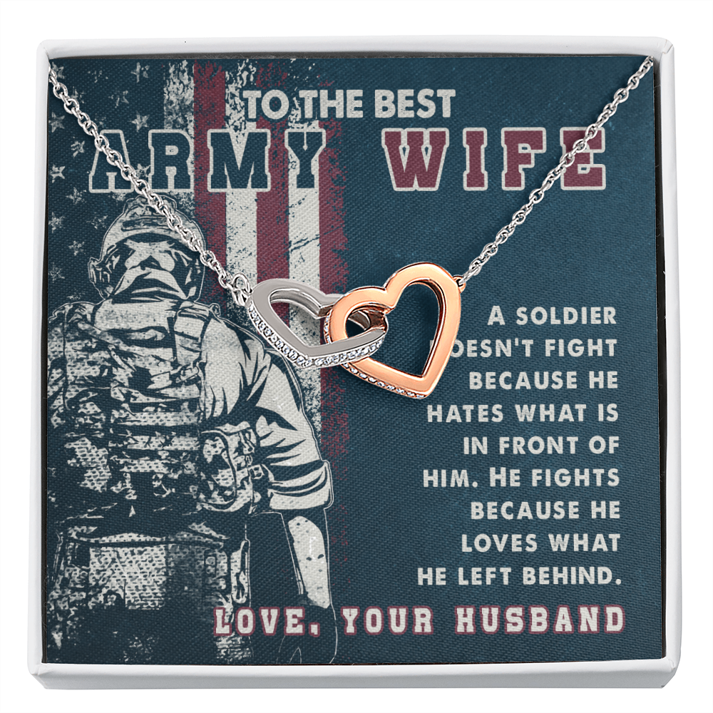 To My Wife Best Army Wife Inseparable Necklace-Express Your Love Gifts