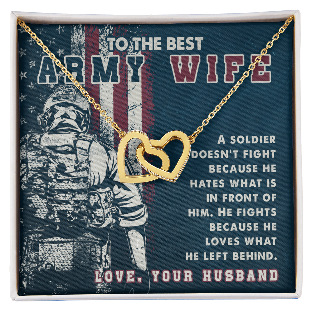 To My Wife Best Army Wife Inseparable Necklace-Express Your Love Gifts