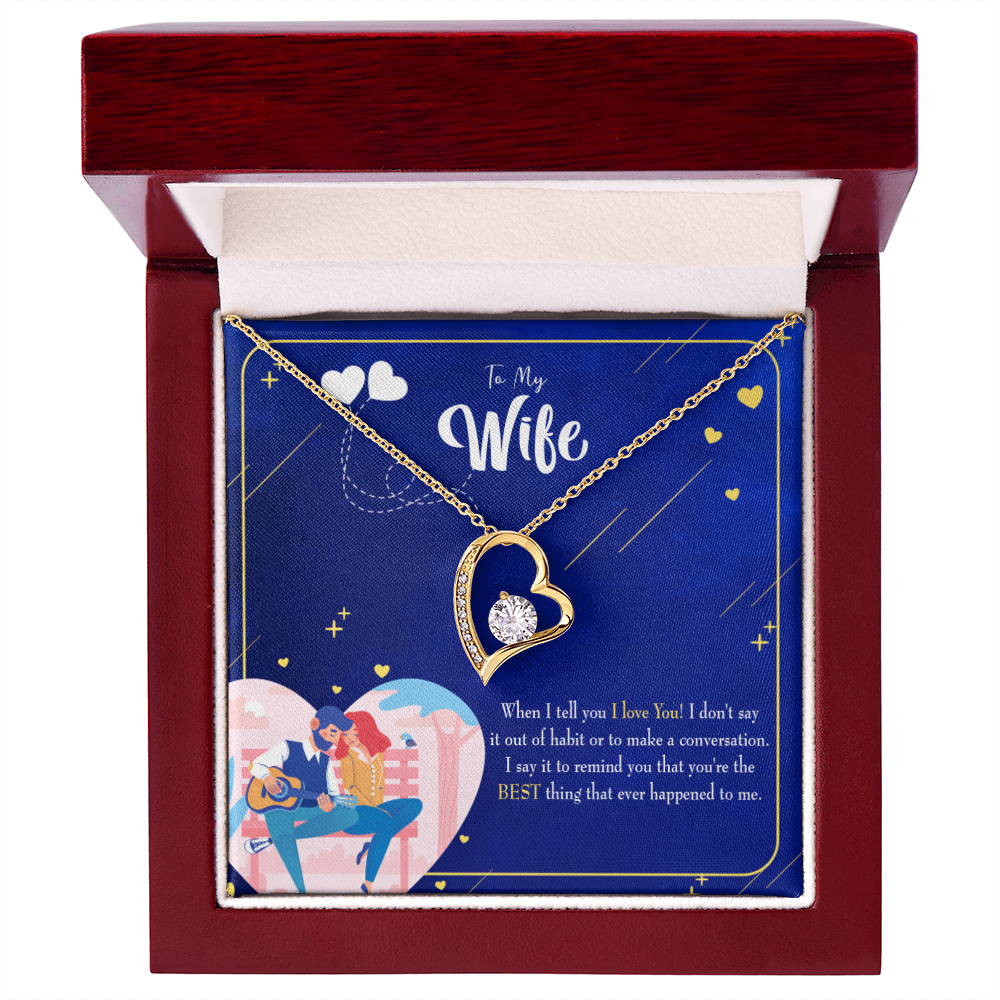 To My Wife Best Thing Happened Forever Necklace w Message Card-Express Your Love Gifts