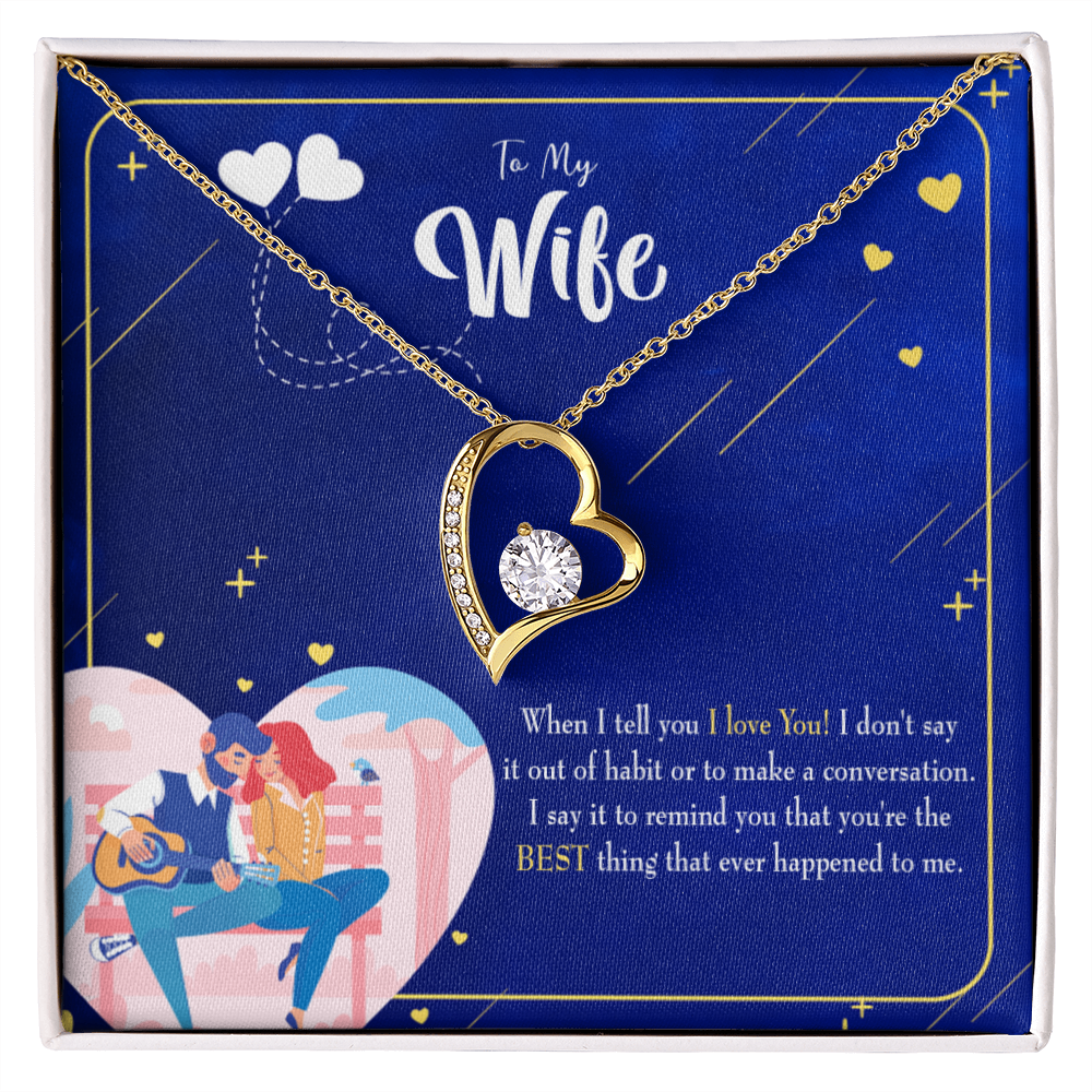 To My Wife Best Thing Happened Forever Necklace w Message Card-Express Your Love Gifts