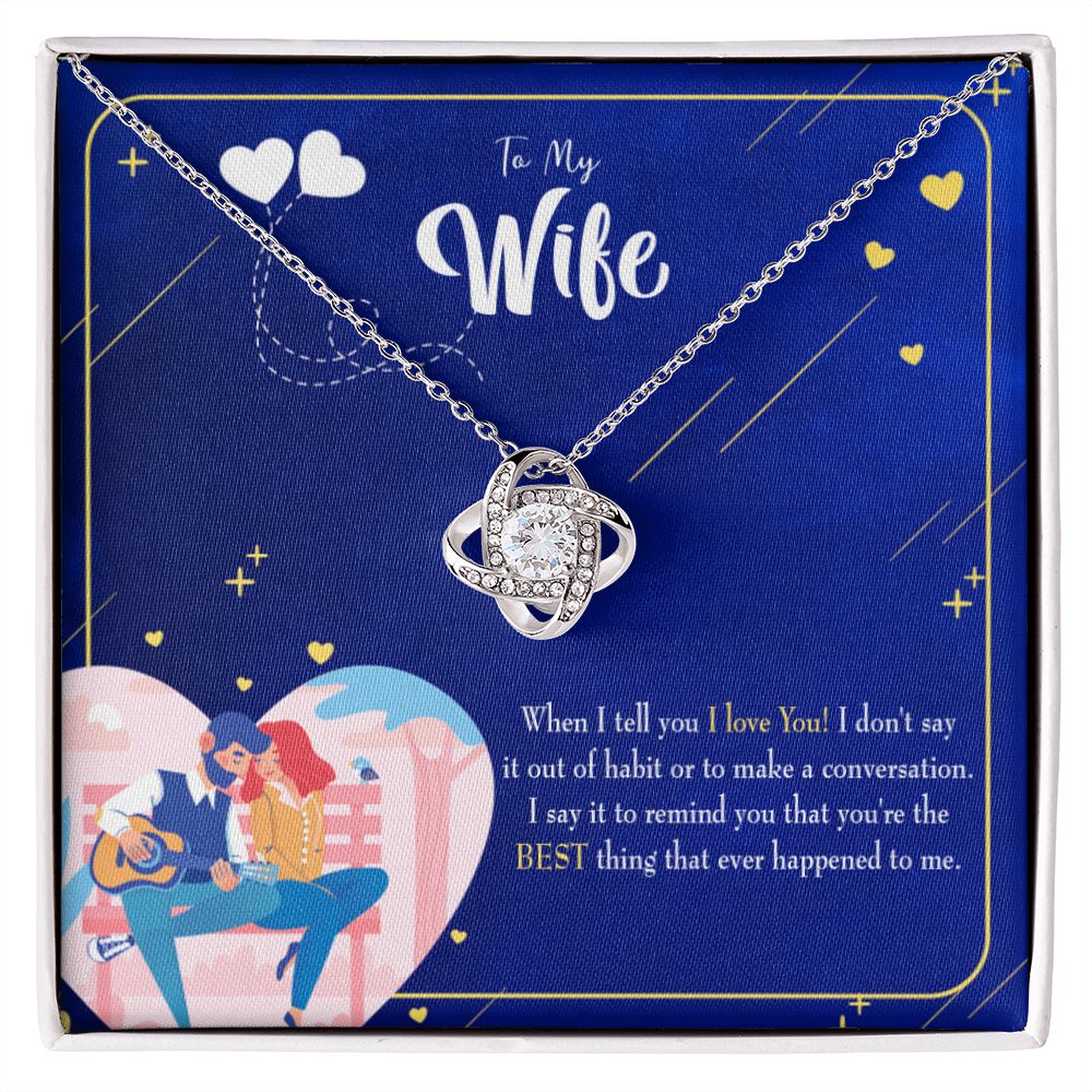 To My Wife Best Thing Happened Infinity Knot Necklace Message Card-Express Your Love Gifts