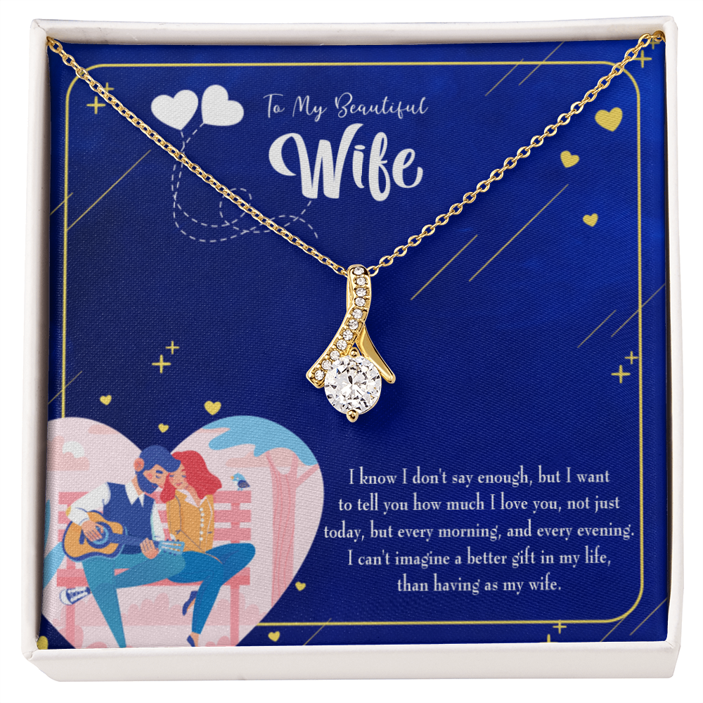 To My Wife Better Gift Alluring Ribbon Necklace Message Card-Express Your Love Gifts