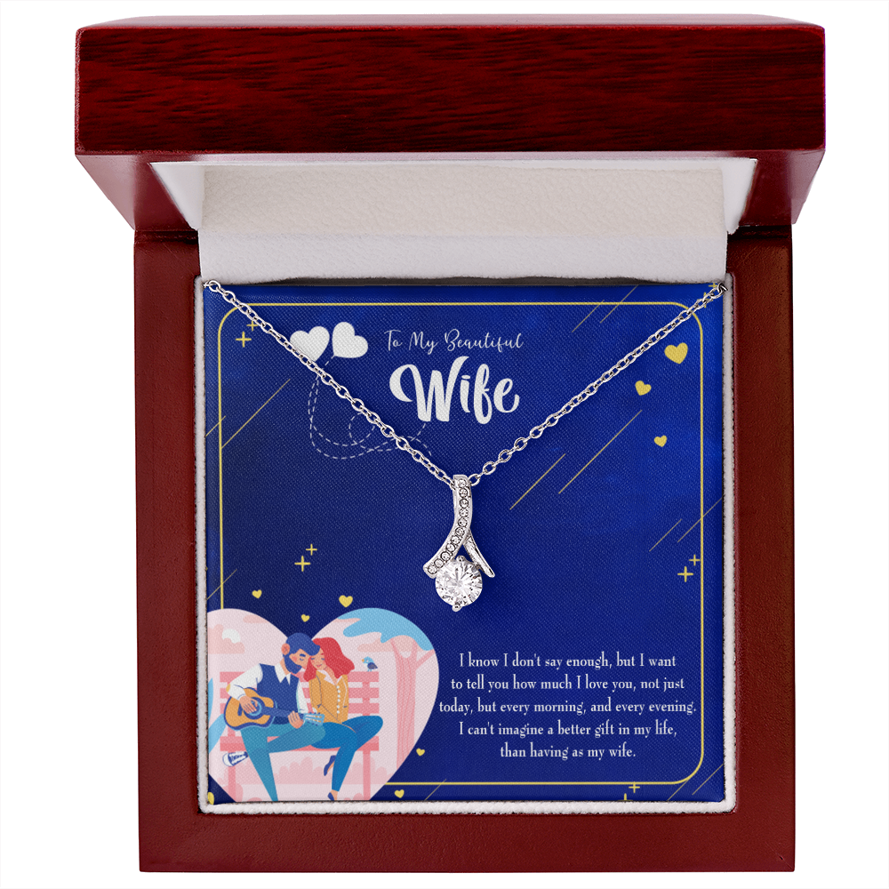 To My Wife Better Gift Alluring Ribbon Necklace Message Card-Express Your Love Gifts