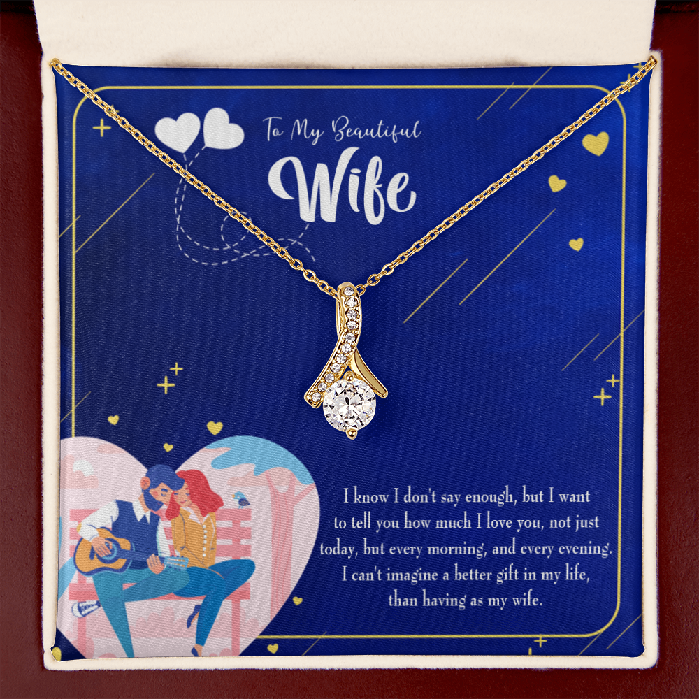 To My Wife Better Gift Alluring Ribbon Necklace Message Card-Express Your Love Gifts