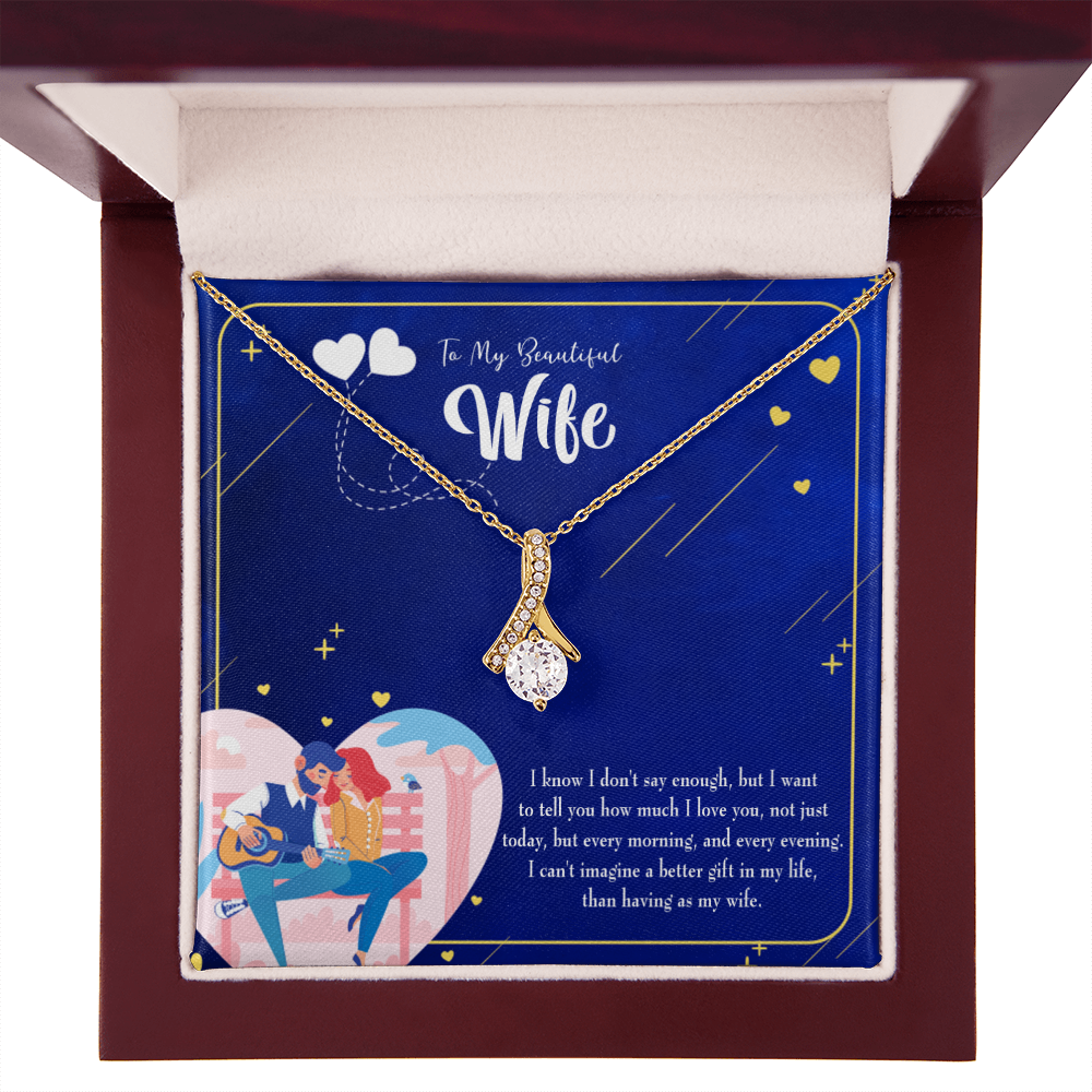 To My Wife Better Gift Alluring Ribbon Necklace Message Card-Express Your Love Gifts