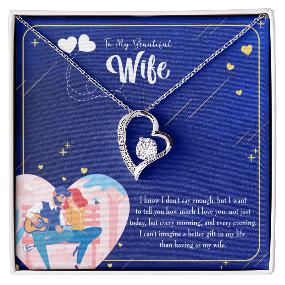 To My Wife Better Gift Forever Necklace w Message Card-Express Your Love Gifts