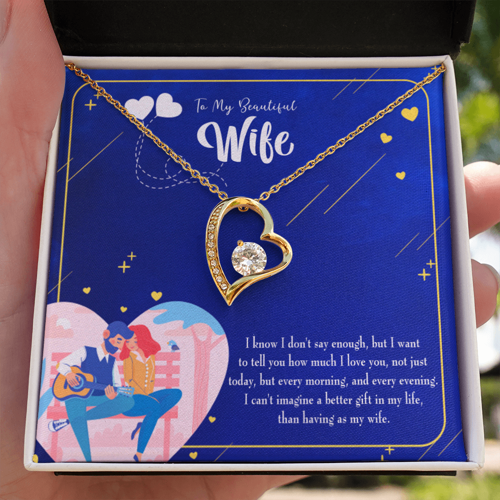 To My Wife Better Gift Forever Necklace w Message Card-Express Your Love Gifts